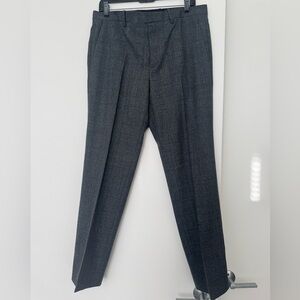 Theory men’s Charcoal dark grey with check pattern Mayer Tailored Pants sz32